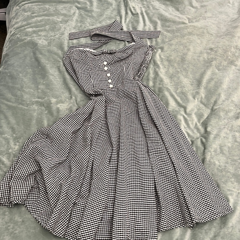 Gingham Halter Dress